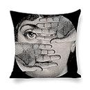 ROTOOY Lina Cavalieri Cotton Linen Throw Pillow Case, Decorative Cushion Cover Square Art Personalized Eye,Only Includes Pillowcase, 18X18 Inch(45X45cm) (A14)