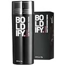 BOLDIFY Hair Fibers (DARK BROWN) Undetectable & Natural - Giant 28g Bottle - Completely Conceals in 15 Sec - Topper for Women & Men​