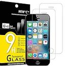 NEW'C 2 Stück, Panzer Schutz Glas für iPhone 5, iPhone 5S, iPhone 5C, Frei von Kratzern, 9H Härte, HD Displayschutzfolie, 0.33mm Ultra-klar, Ultrabeständig