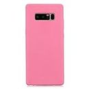 cuzz Cover per Samsung Galaxy Note 8+(1 pezzi proteggi schermo in vetro temperato) tinta unita premium flessibile silicone TPU custodia sottile ultra leggera antiscivolo (rosa scuro)