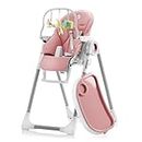Sweety Fox Baby High Chair Adjustable to 7 Different Heights - Pink Baby Chair - Foldable High Chairs for Babies and Toddlers