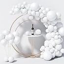 130PCS White Balloons Different Sizes 18" 12" 10" 5" Balloon Garland Arch Kit perfect for Birthday Party, Graduation, Baby Shower, Wedding, Holiday Decoration and Anniversary (White balloons)