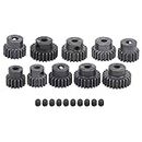 RC Motor Gear, 10Pcs/Set 16T‑25T 7075 48P Steel Motor Gear Pinion RC Accessory Suitable for 1/8 1/10 Brushless Motors