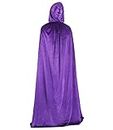 Lismyakey Bridal Cloak Poncho Halloween Costume Cloaks with Hood for Adult Unisex Cosplay (Purple)