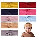 Yoofoss Baby Girl Headbands for Newborn Infant Toddler 8 pcs Cotton Bows Child Stretchy Hair Accessories