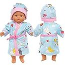 Miunana New Doll Clothes for 14-18 Inch 35- 45 cm Born Baby Doll, Baby Doll, Doll Clothes Outfits, Sweet Nightgown Hat for Dolls