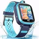 4G GPS Smart watch for kids Worldwide Real time tracking Anti-Lost Kid GPS Tracker Waterproof Video Phone Call Touch Screen Pedometer Voice Massage Camera SOS Emergency Alarm Watch for Boys Girls Gift