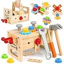 Vanplay Wooden Toys Kids Tool Set Role Play Toys Tool Box Kids Toys for Boys Girls Ages 3 4 5 6 (30 PCS)