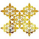 Wall1ders Border Flower 20 Acrylic Mirror Wall Decor Sticker, Wall Sticker for Hall Room, Living Room, Bed Room, Kitchen, Home & Offices. (Golden)