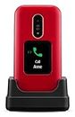Doro 6880 -Téléphone Mobile 4G à Clapet pour Senior - Simple d'utilisation - Double écran - Touche d'Assistance - Socle Chargeur Inclus - Rouge