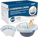 Sameky Commode Liners with Absorbent Pads | Value Pack 50 Count Universal Fit | Bedside Commode Liners Disposable and Pads for Adult Commode Chairs(50Bags + 50Pads)