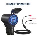 DC12V-24V Dual USB Car Charger Adapter Motorcycle Handleable Mounting Mount