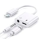 TEZINICX i-Phone Headphones Adapter, Lightning to 3.5mm Headphone Adapter Dongle Charger Jack & AUX Audio 3.5mm Earphone Compatible for iPhone 12/11/XS/XR/X/8/7/SE/iPad, Support All iOS