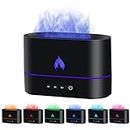 Mcbazel Flame Aroma Diffuser,Fragrance Essential Oil Diffuser Humidifier,Aroma Diffuser Humidifier with 3D Flame Night Light 200mL for Bedroom, Home and Office - Black