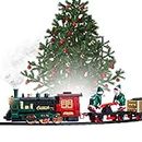 Christmas Train Set for Under The Tree with Lights, and Sounds - Holiday Train Around Christmas Tree w/Large Tracks | Battery Operated Electric Train Set with 160 Inches of Track and 2 Xmas Elves