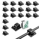 50PCS Cable Clips, Black Adhesive Cable Holder Clips, Wall Wire Clips for Cable Management, Strong Cord Clips, Wire Holders for Wall, Under Desk, Christmas Lights, Car, Outdoors Fairy Light