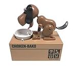 just4baby Brown Dog Stealing Eating Coin Money Box Bank Money Box Piggy Bank Saving Box Toy