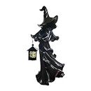 Geruwam Ghost Cracker Barrel Statue | Halloween Decorations Cracker Barrel Witch with Lantern | Hell Messenger Scary Resin Halloween Witch Statues for Christmas, Thanksgiving