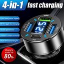 4 USB Port Super Fast Car Charger Adapter for iPhone Samsung Android Cell Phones