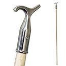 Window Pole Opener and Loft Ladder Pole with Hook | 118cm Smooth Wooden Window Opener Rod with Chrome Pole Hook Suitable for Sash or Velux Windows, Attic, Loft Hatch, and Blinds