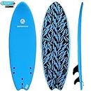 Waterkids 'Reef' Kids Surfboard & Leash, Perfect for Learning How to Surf, Made for Kids, 5'6ft Classic Fish Shape Beginner Surfboard, Soft Top Surfboard, Foam Surfboard, Easy to Catch Waves