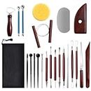 BigKing Pottery Clay Sculpting Tools, 22 Pcs Ceramic Clay Carving Tools Set with Storage Bag, Ceramic Pottery Making Tool for Beginners, Pottery Tools and Supplies for Professionals Kit