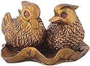 Money Collection FengShui Vastu Mandarin Ducks (The Symbol of Love and Marriage) Brown Resin Figurine