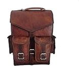 ALASKA EXPORTS- 15 Mens Vintage Leather Laptop Backpack Shoulder Messenger Bag Rucksack Sling for 2 en 1 Purpose