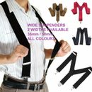 Extra Wide Unisex Suspenders 35mm / 50mm Adjustable Clip On Strong Mens Braces