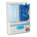 Aphbrada Acrylic Disposable Glove Box Dispenser Holder Triple Gloves Rack Hairnet Tissue Napkin Dispenser with Lid for Wall Mount Organizer for Food Service, Lab, Medical Office, Clear