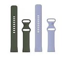 Valente Silicone Watch Strap Compatible with Fitbit Versa 3 & Versa Sense only (Pack Of 2) (Light Purple & Green)