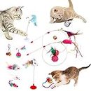 REHTRAD Pack of 13 Cat Toys, Plush Spring Mouse Colored Ball Toys for Kittens (Random Color)