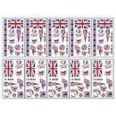 10 Sheets UK Tattoos Stickers with UK National Flag,Personalised Face Body Tattoo for Union Jack Fans Temporary Transfer Tattoos for Sport Theme Party Boys Birthday World Cup Decoration