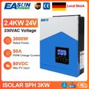 EASUN 3KW PWM Off Grid Hybrid Solar Inverter 24V 220V Pure Sine Wave 50A