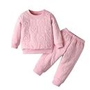 2pcs Baby Girl Cute Letter Graphic Long-sleeve Pullover and Sweatsuit Pants Clothes Set (18-24 Months) Pink