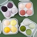My Colors Beauty Blender Sponge in A Storage Box,Makeup Cosmetic Puff Makeup Sponge With Storage Box Foundation Powder Sponge Beauty Tools Women Makeup Accessories (4 Pcs IN BOX, Multicolour)