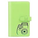CAIUL Compatible 96 Pockets Mini Wallet Photo Album with PU Leather Cover for Fujifilm Instax Mini 9 8 8+ 70 7s 90 25 26 50s Films (Lime Green)