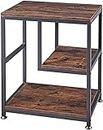 INDIAN DECOR 48161 End Table, Side Table, Small Accent Table for Living Room, Bedside Table Nightstand for Bedroom, Stand for Printer/Record Player/Fish Tank/with Storage Shelf