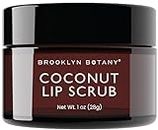 Brooklyn Botany Lip Scrub Exfoliator 1 oz - Lip Moisturizer for Dry Lips and Chapped Lips - Doux Lip Exfoliator for Smooth and Brighter Lips - Coconut Flavor