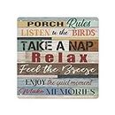 Porch Rules Sign Farmhouse Porch Rules Relax Take Naps Quotes Sign Décor for Home Patio Garden Cubicle Décor,Rustic Porch Rules Sign Decor Metal Tin Sign Wall Decor 8 * 8 in