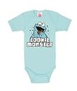 Logoshirt Body para bebé Monstruo de Las Galletas - Barrio Sésamo - Sesame Street - Cookie Monster - Pelele para bebé - Azul Claro - Diseño Original con Licencia, Talla 62/68, 3-6 Meses