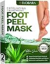 Foot Peel Mask, 2 Pack, Exfoliating Dead Skin and Calluses for Baby Soft Feet, Smooth Silky Skin, Repair Cracked Heels Painlessly, Leave Your Feet Moisture and Smooth (Aloe Vera)