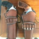 LEATHER DRAW SINGLE ACTION REVOLVER HOLSTER SMITH WESSON, HILASON AMMO GUN MODEL