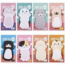Fuguan 8 Packs Cat Sticky Notes, Cute Cat Sticky Memo Kawaii Stationary Self-Adhesive Note Pads for School Office Supplies Gift Idea