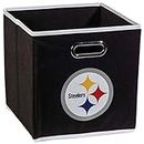 Franklin Sports NFL Pittsburgh Steelers Collapsible Storage Bin NFL Folding Cube Storage Container Fits Bin Organizers Fabric NFL Team Storage Cubes One Size, 11" x 11"