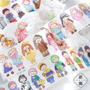 Cute Girls Washi Tapes - Scrapbooking Label Stickers Stationary Supplies 1pc Set