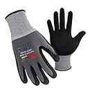 QEAR SAFETY - 3 pares de guantes de trabajo (microfibra y nitrilo), Small/7, gris