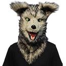 ifkoo Realistic Mouth Mover Wolf Mask for Halloween Party Costume Plush Moving Mouth Fursuit Head Werewolf Mask Adult