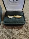 Authentic Kay Jewelers 3 Stone  Certified Diamond Engagement ring with band