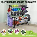 Sports Equipment Ball Storage Rack Organiser Cart Garage for Dumbbell Yoga Mat